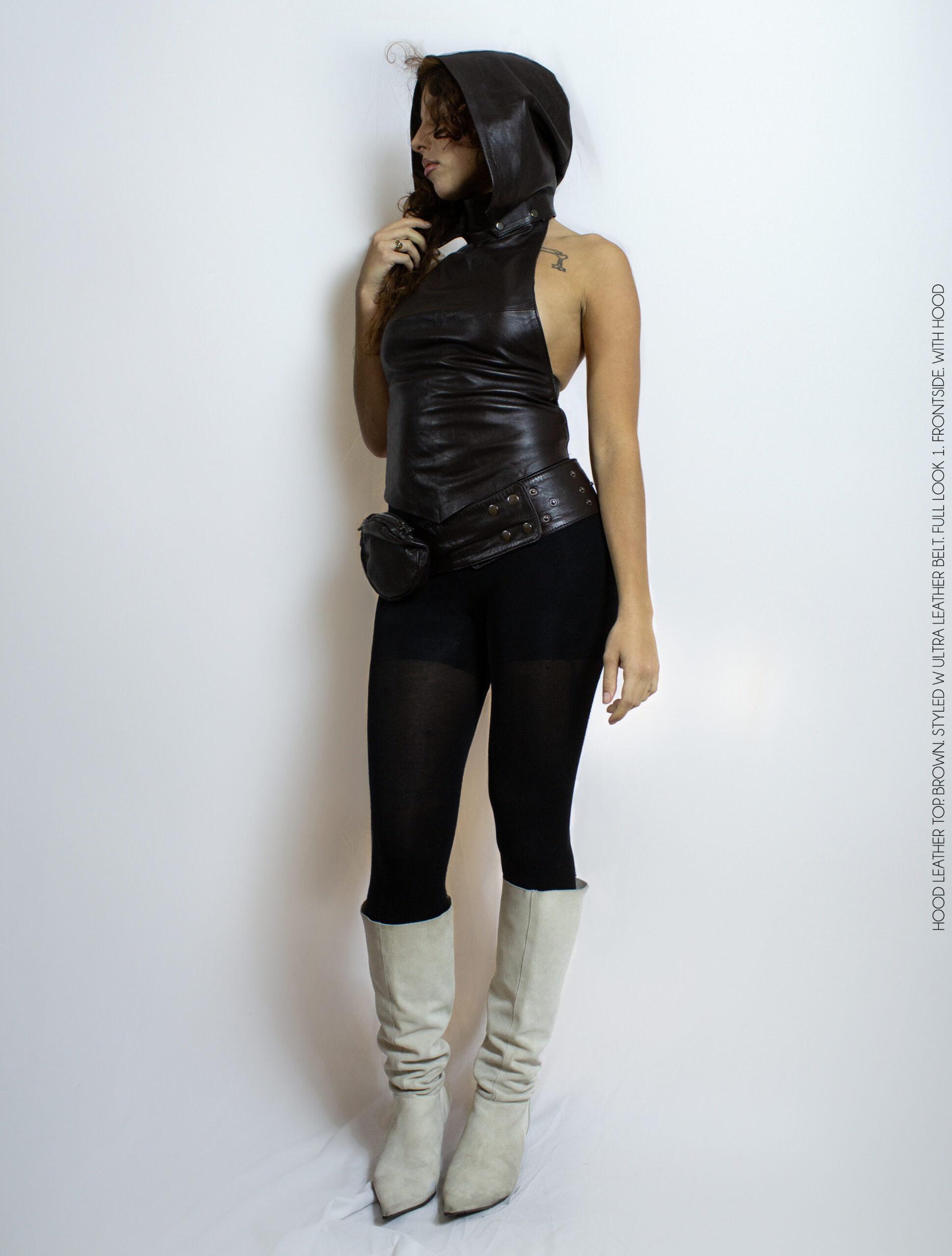 Hooded Leather Top – Image 3