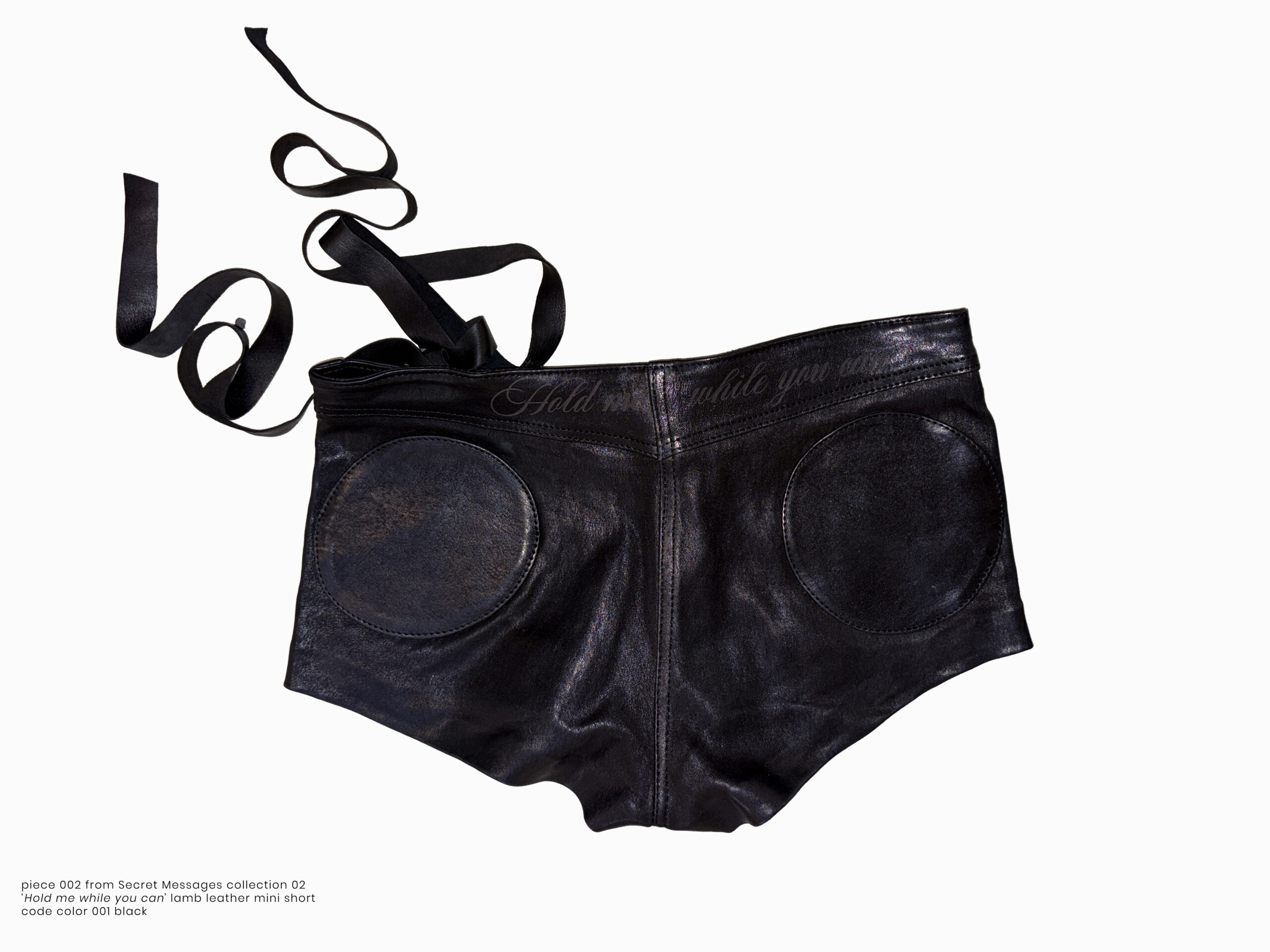 Leather Mini Short "Hold me while you can" – Image 2