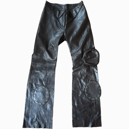 V-Shape Leather Pants - Brown