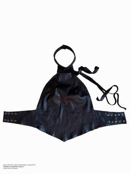 Hooded Tie Leather Top 2.0